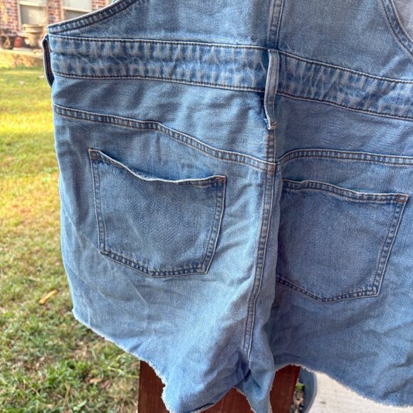 Madewell Denim Overall Shorts Size XL Lightwash - Picture 4 of 4